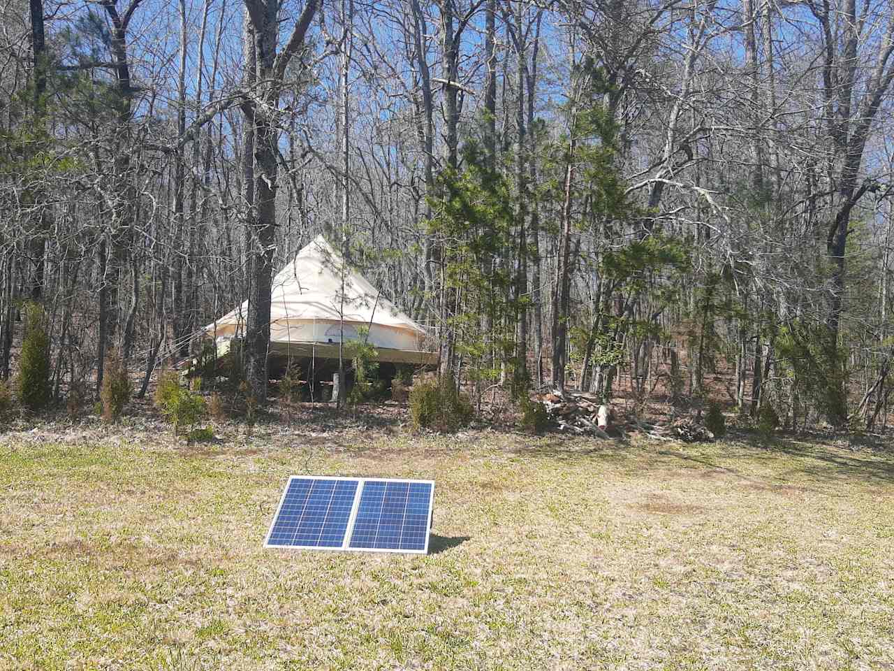 Solar powered lights and fan