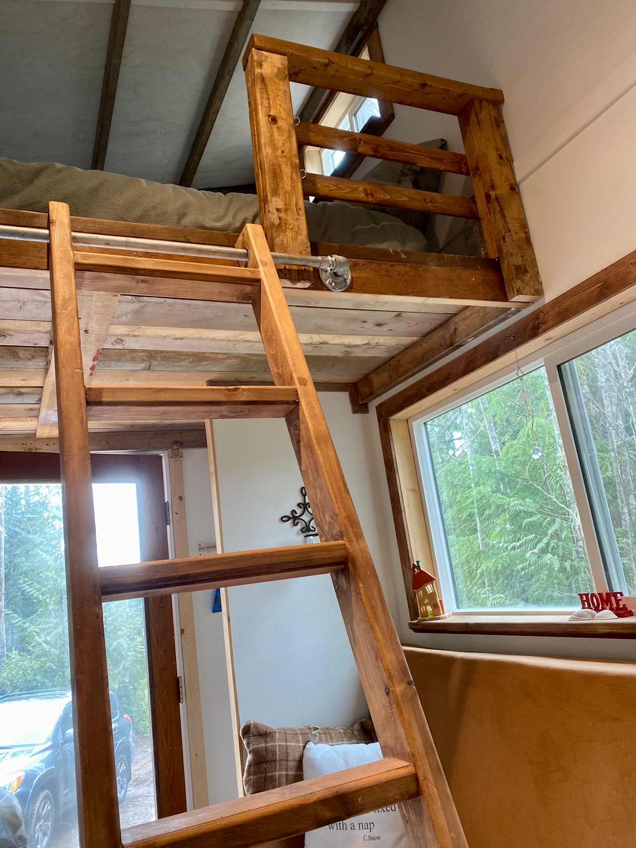 Ladder to the sleeping loft