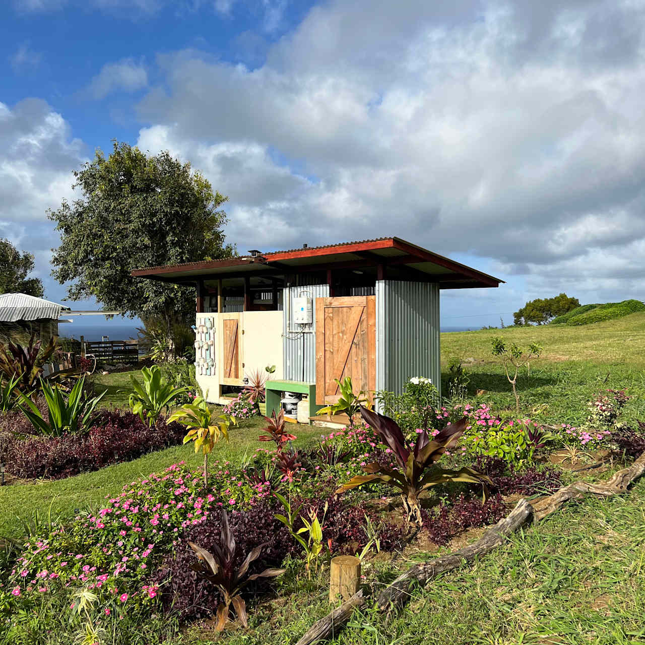 Outdoor Shower and bathroom area.