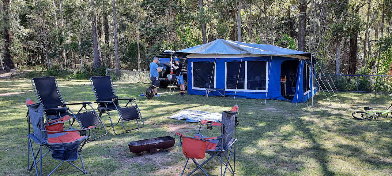 We felt like we had lots or room as camping is done around the edge of the oval. Leaving the inside for kids to play or ride bikes.