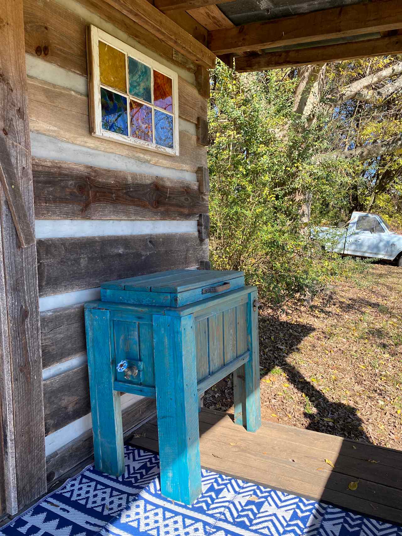 Handy cooler waiting on the porch