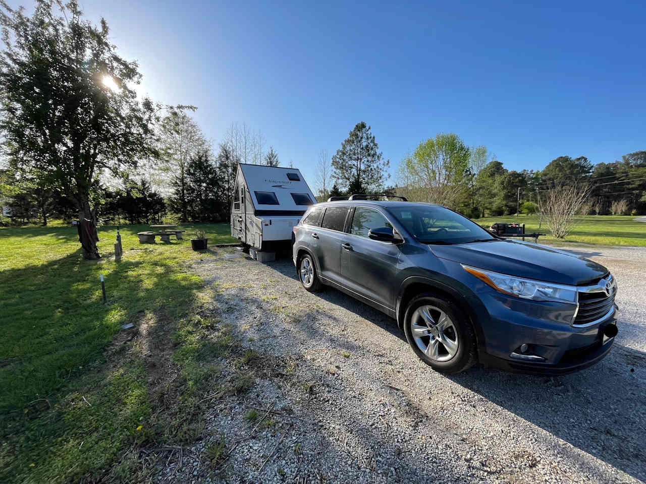 Here's a photo one of our guests' setup on our lot!