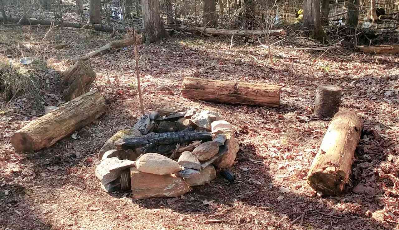 Camping at our Earthship/tire-house