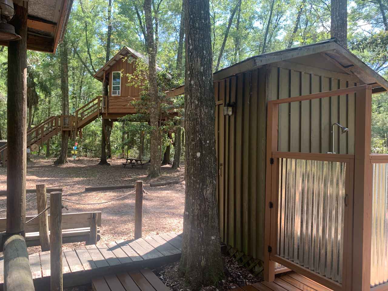 The outdoor bathroom with outdoor shower 