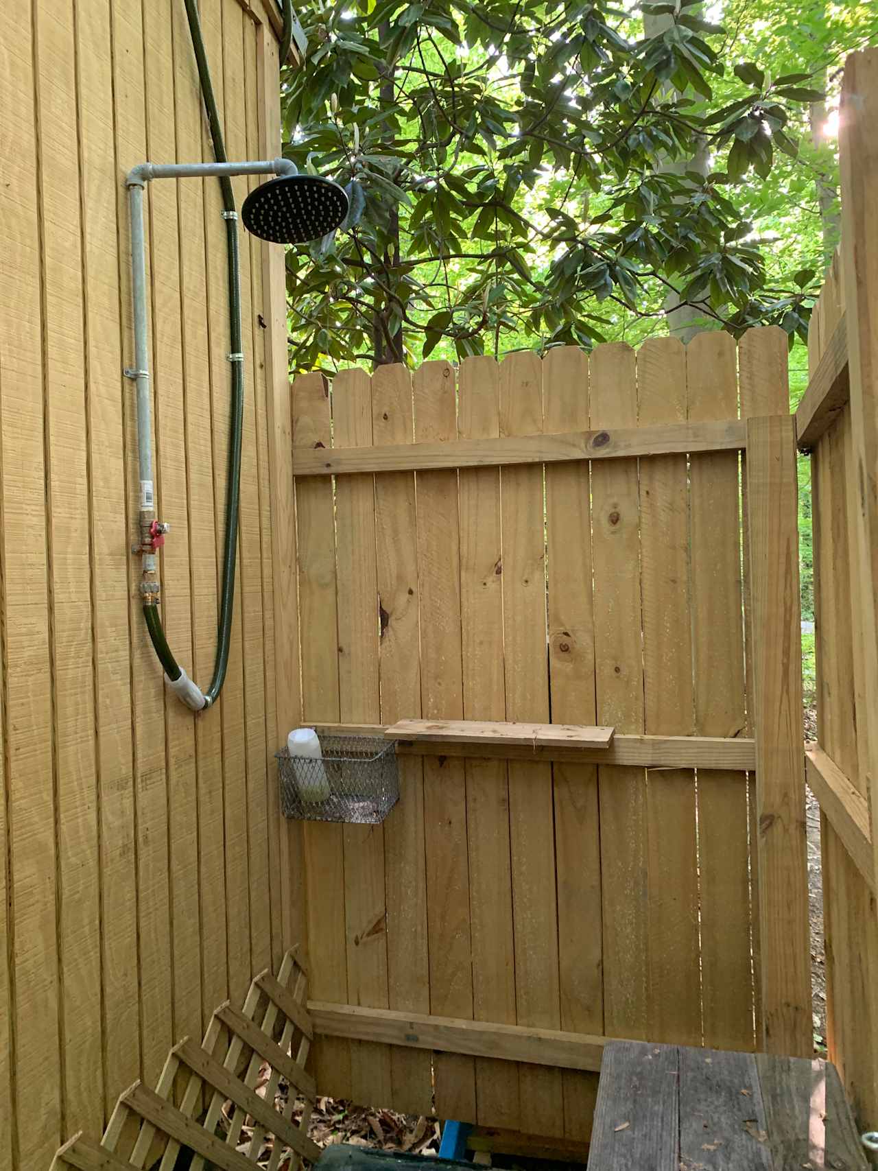 Our outdoor shower is warmed by the sun - it is super refreshing in the warmer months, but may not be comfortably useable when it's chilly out.