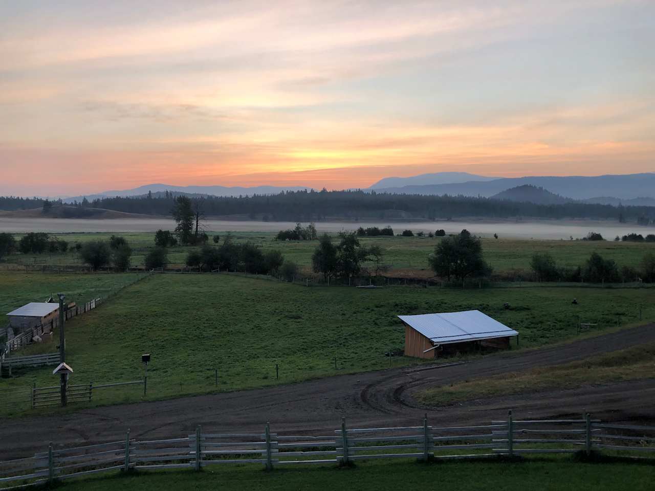 View in morning from main house