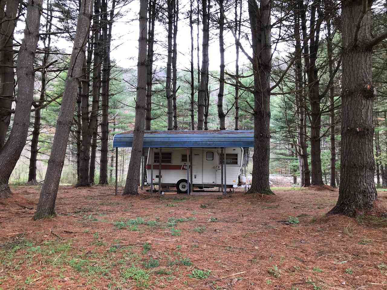 1972 Vintage Camper On Campsite