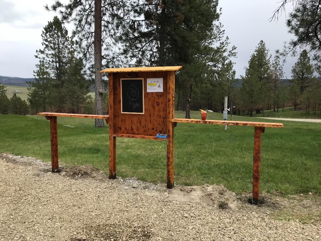 Newly installed RV Park information sign.