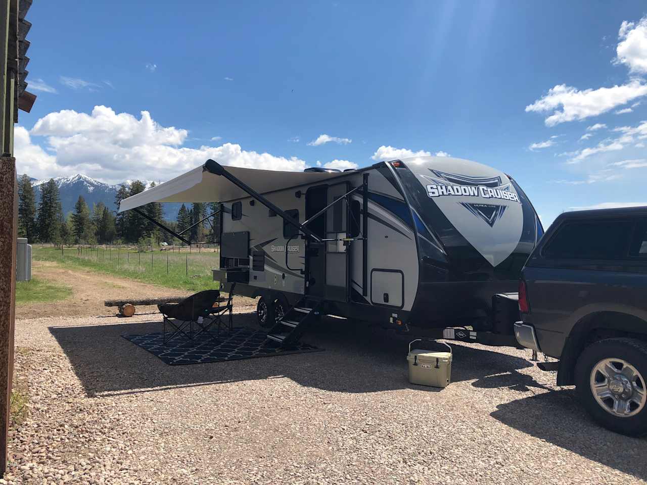 Enough space to easily set up awning and outdoor kitchen