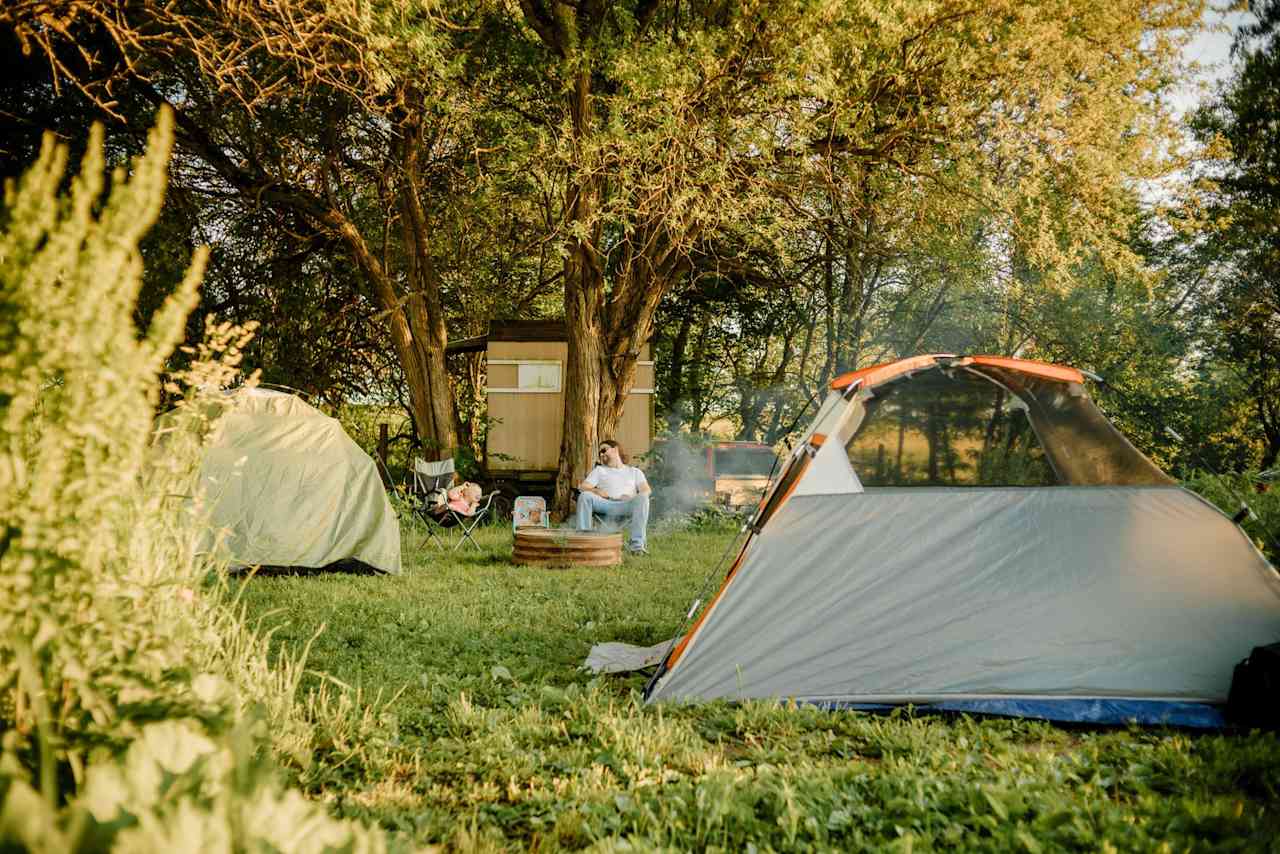 Enjoying time at our campsite