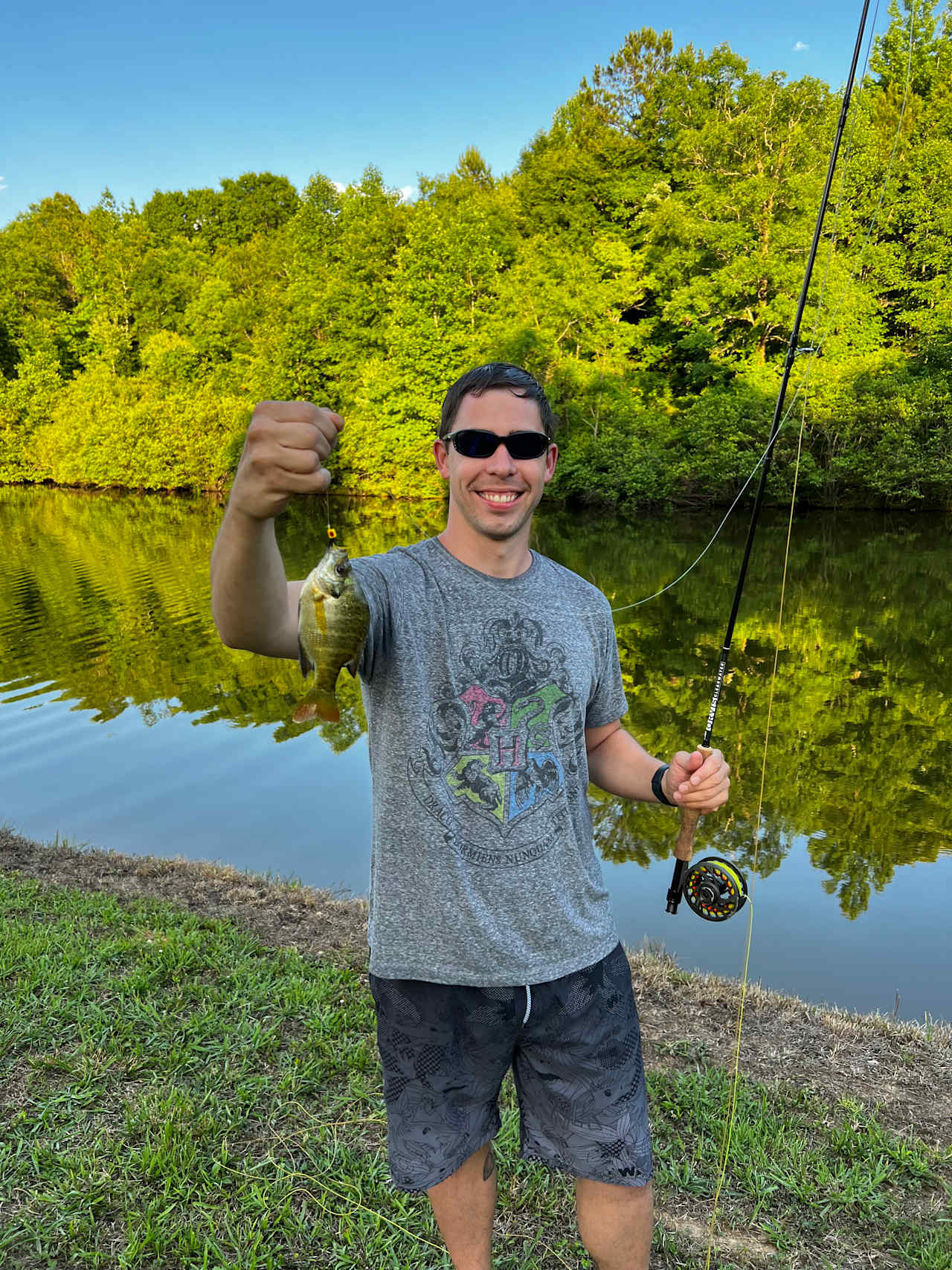 His 1st fish caught fly fishing!