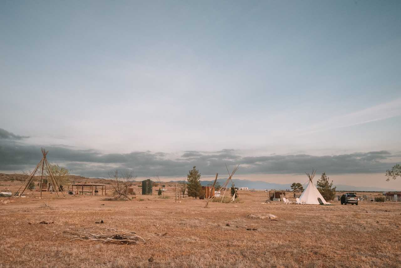 An overview.  Only 1 of three Tipis were up, but there is room for more.  