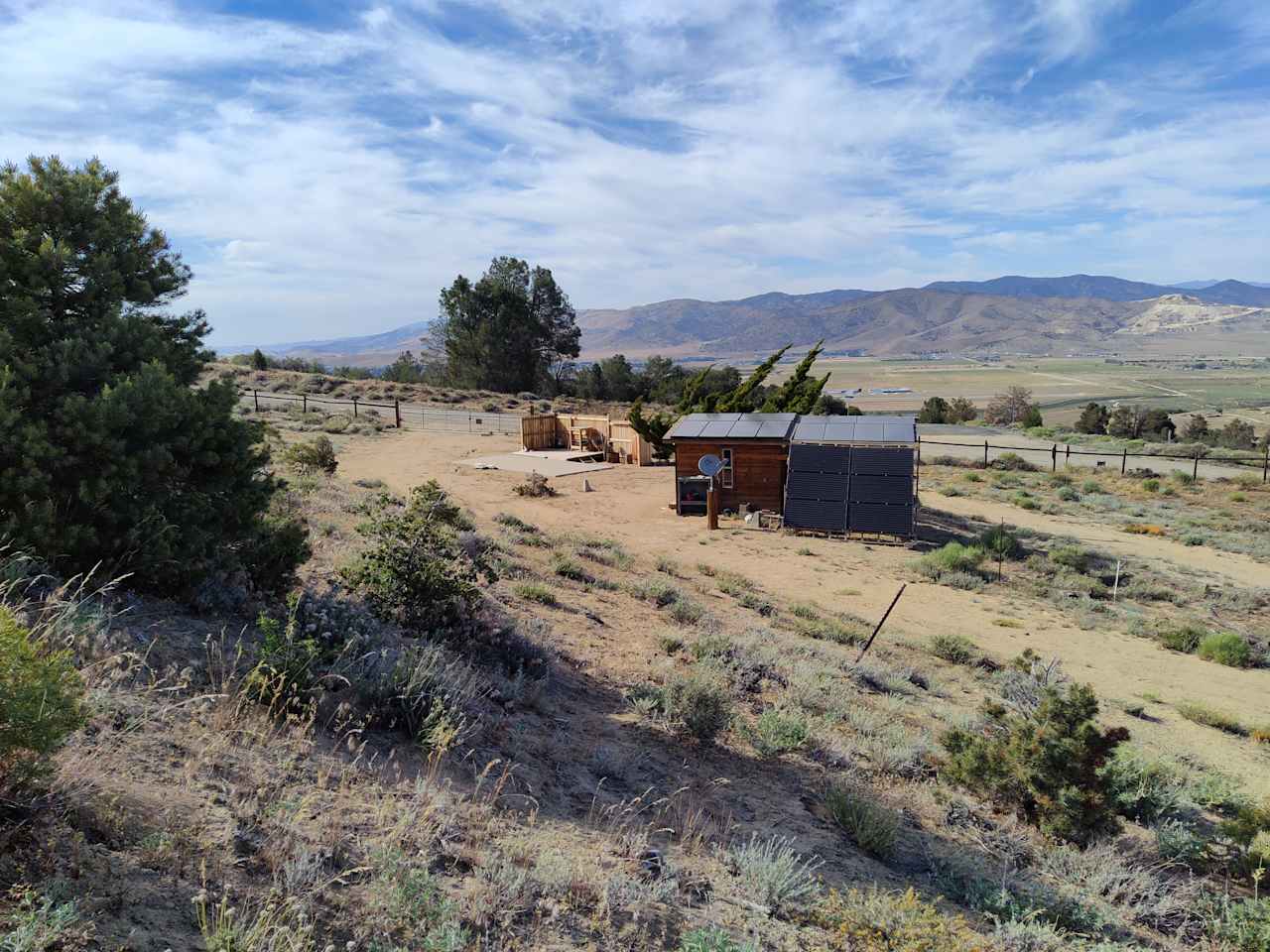 RV site with water and septic. Limited solar power