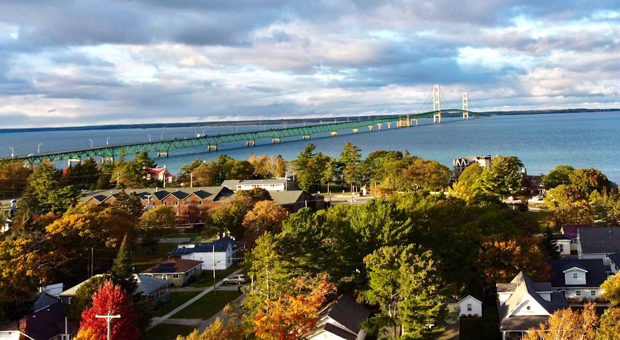 Mackinaw City and the bridge