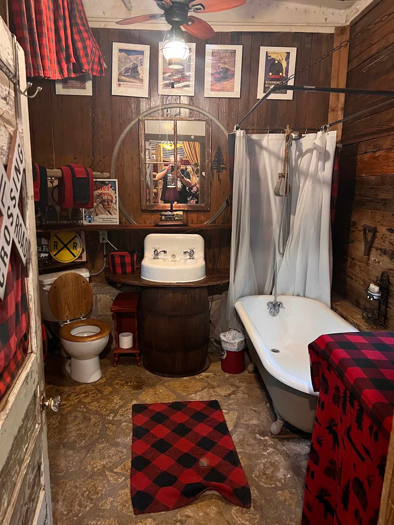 The very nicely appointed bathroom.