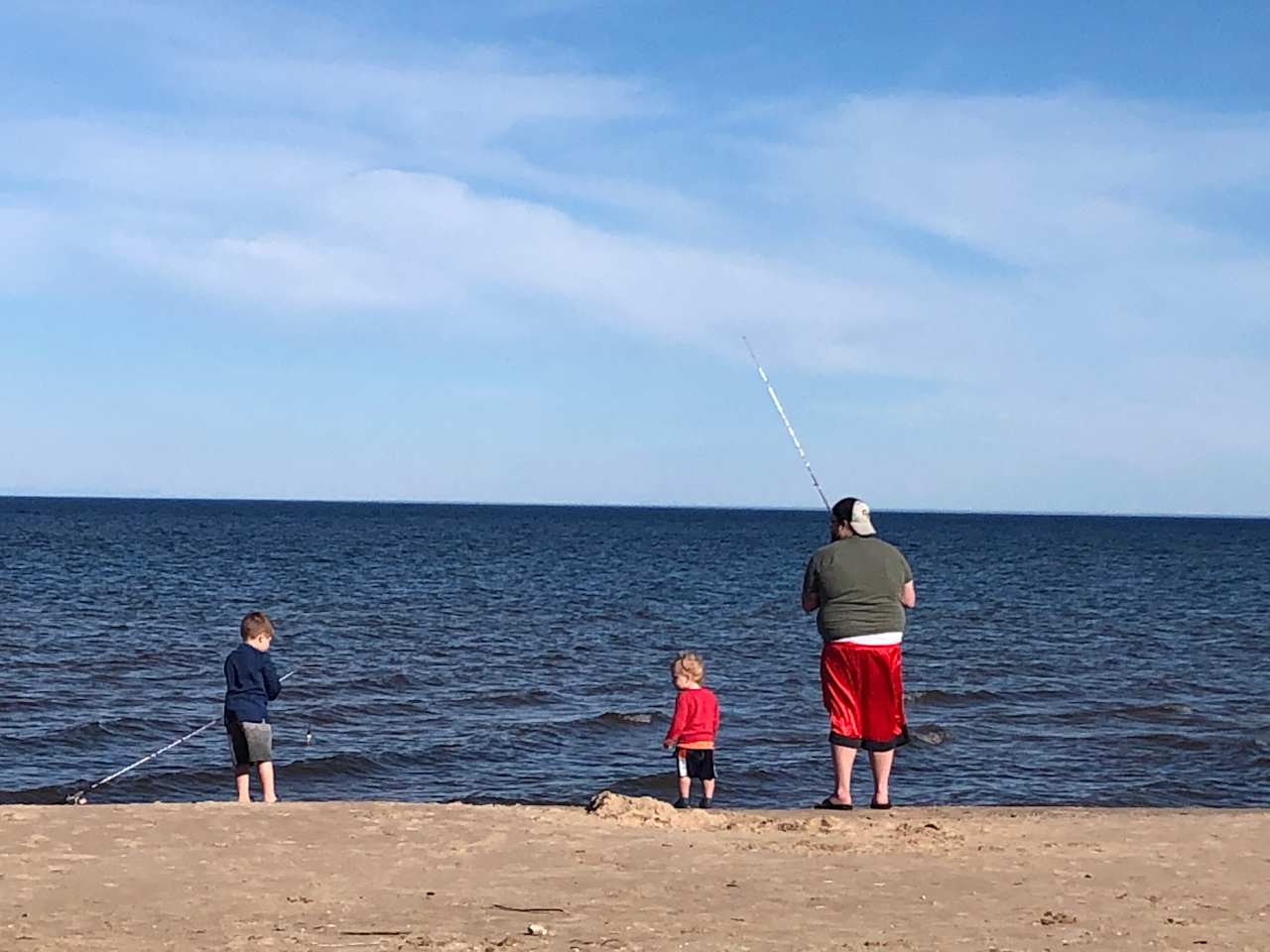 Fishing on beach