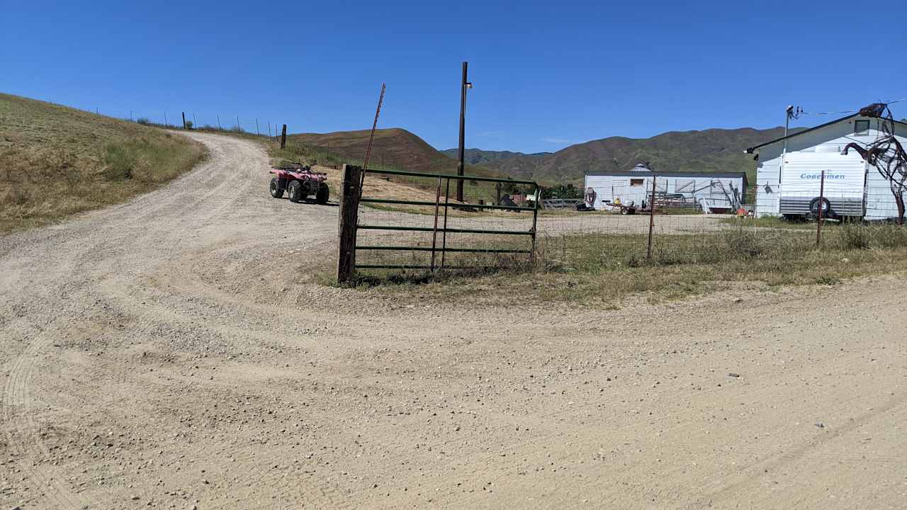 This is looking at the entrance from the lower road coming up Pioneer road. 