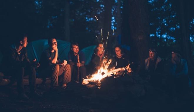 Singing songs around the fire