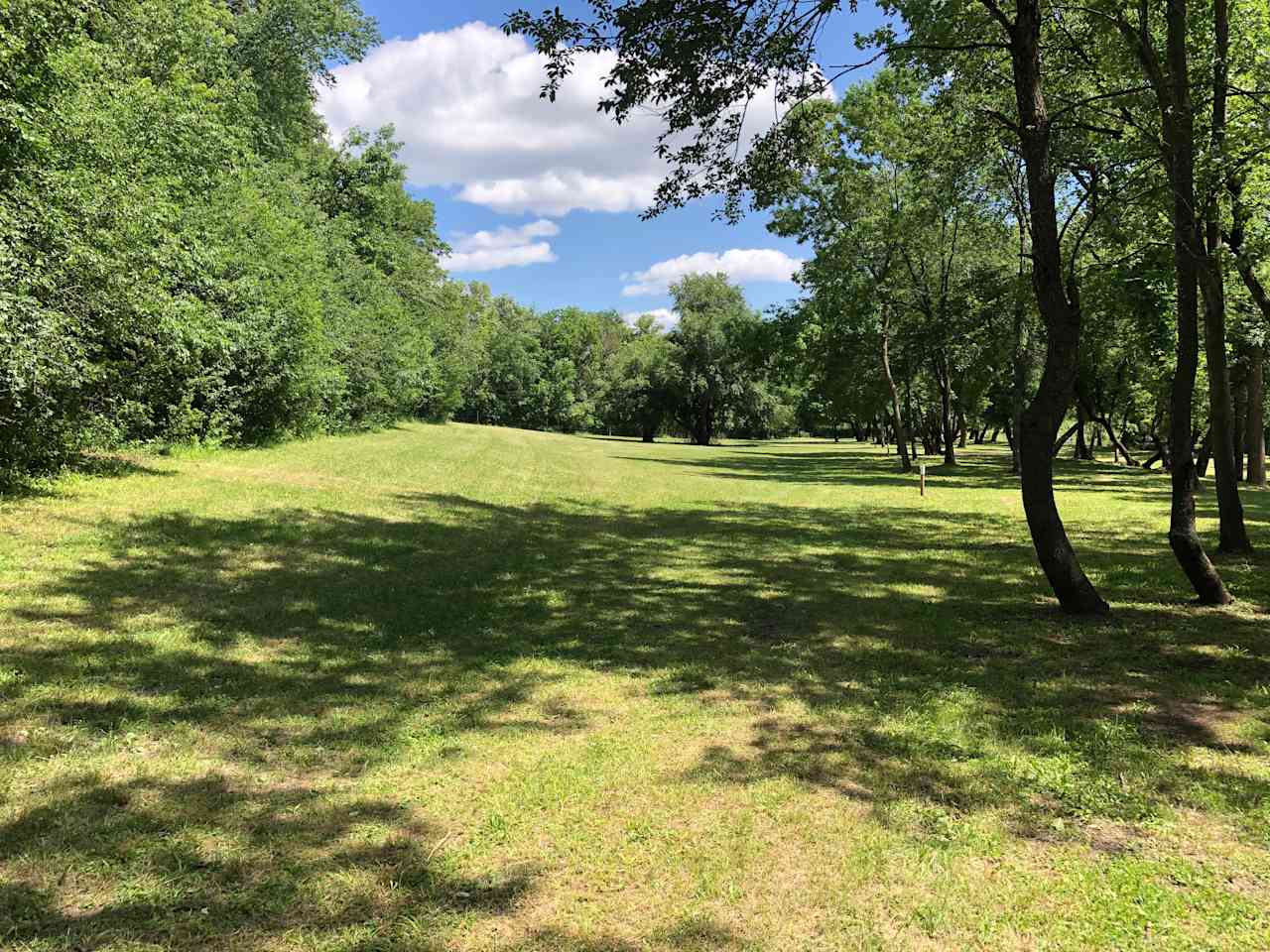 View of river meadow camping area