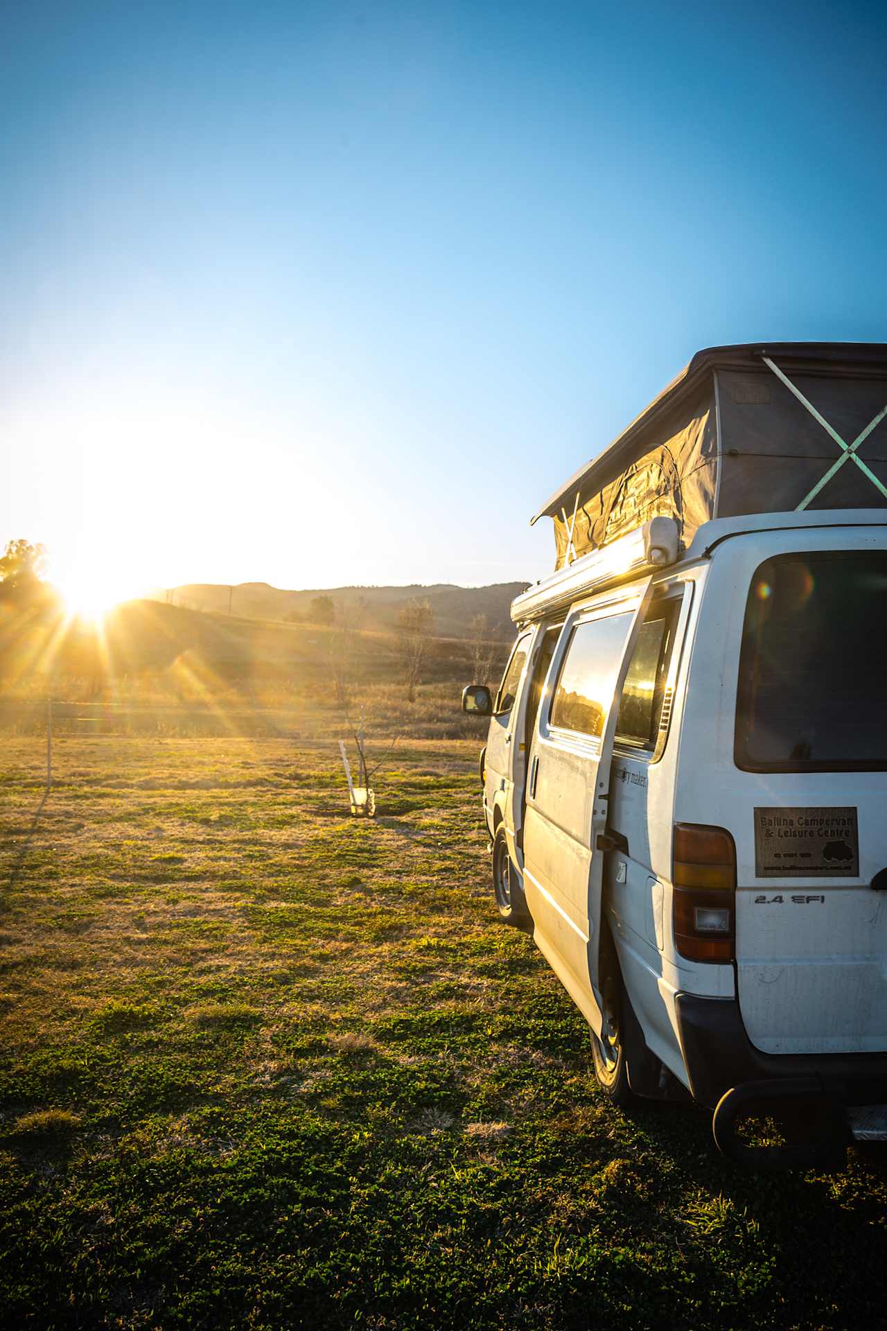 Camp at sunset 