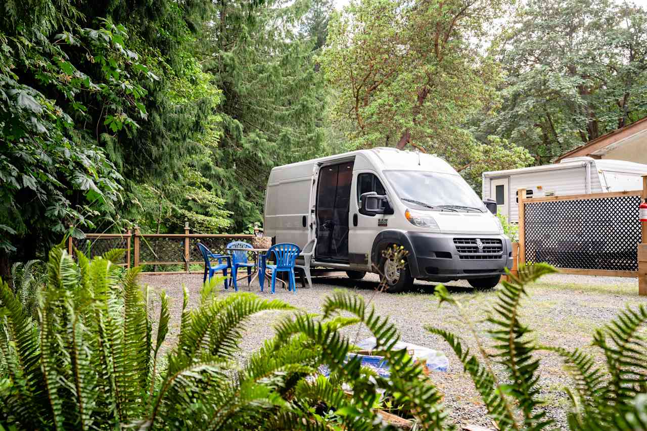 We had so much room to spread out at our spot. It was nice being able to pull up the provided patio table right next to the van. 