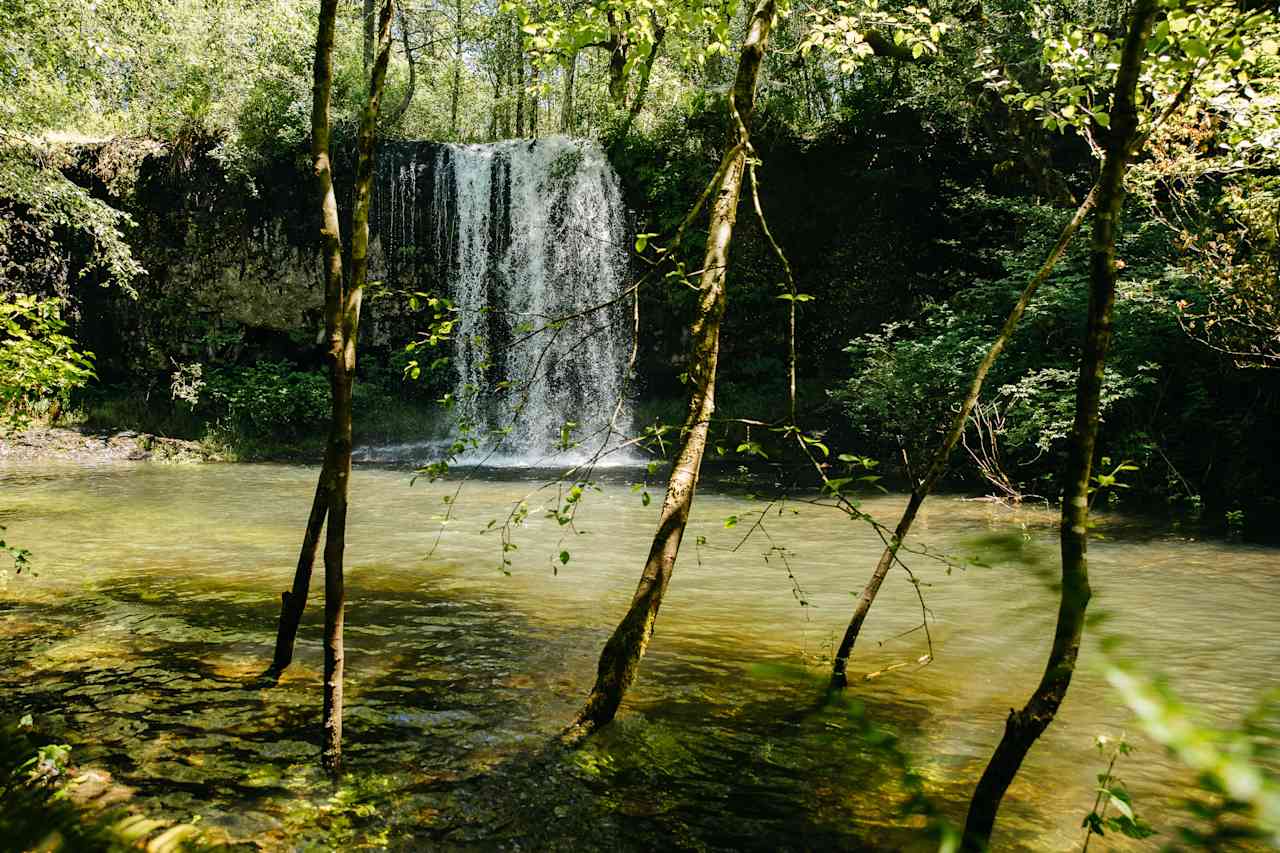 You can swim right underneath the waterfall 