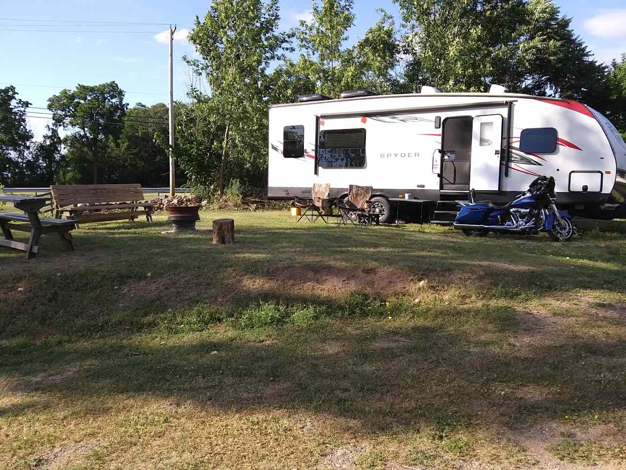 Camper setup at campsite #2 looking north.