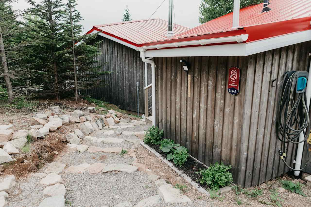 The washroom building and one of the other rental buildings