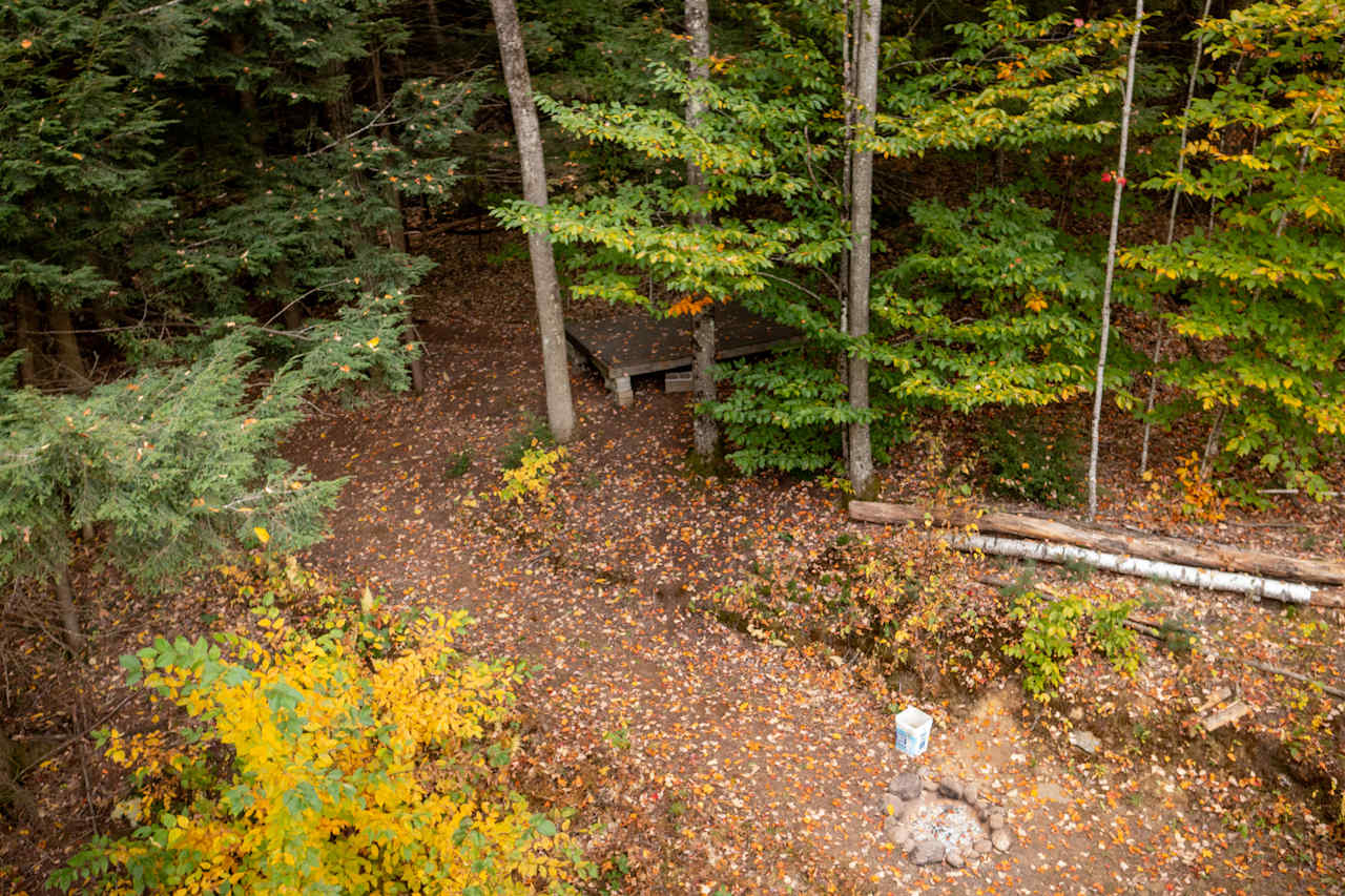 Aerial view of the tent site.
