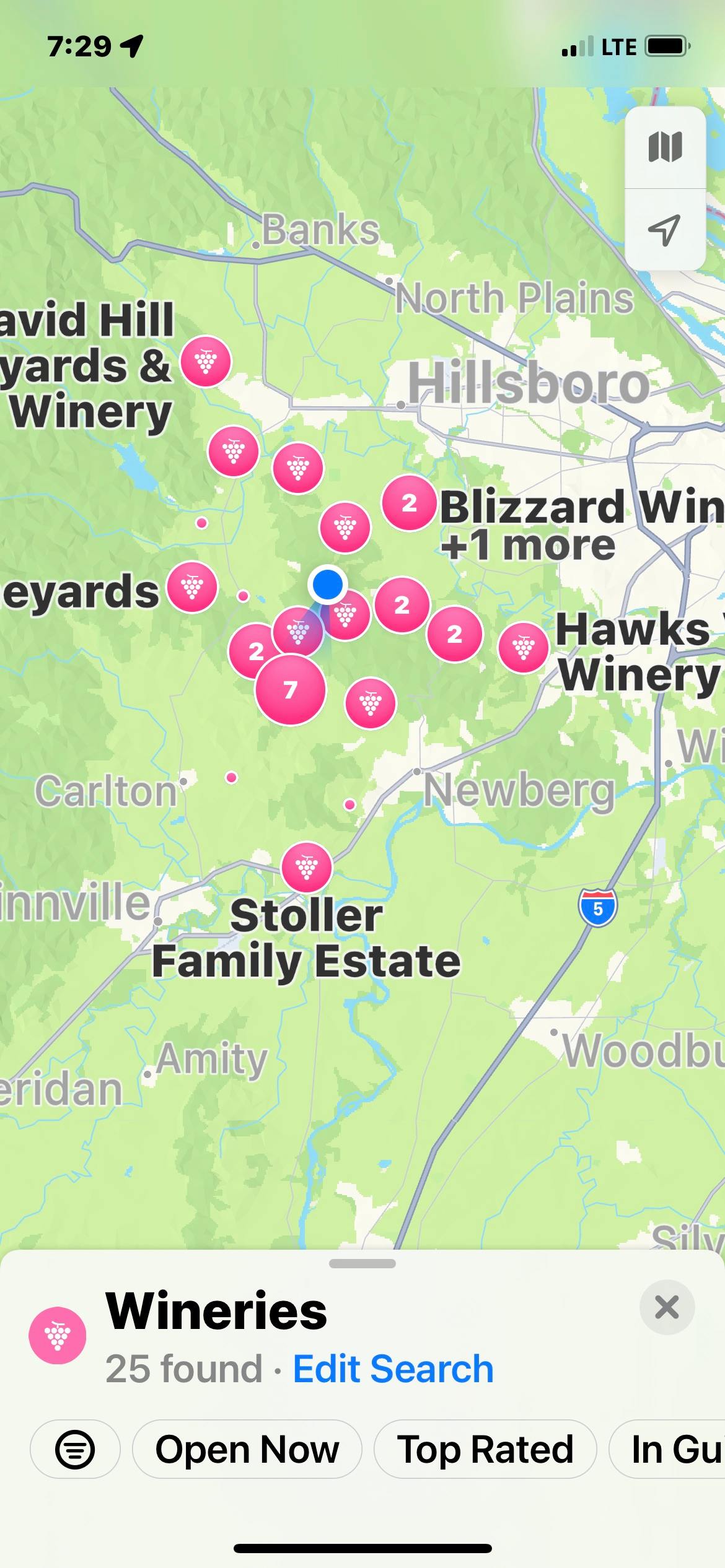 This shows a general location of our property and a few of the wineries nearby. 