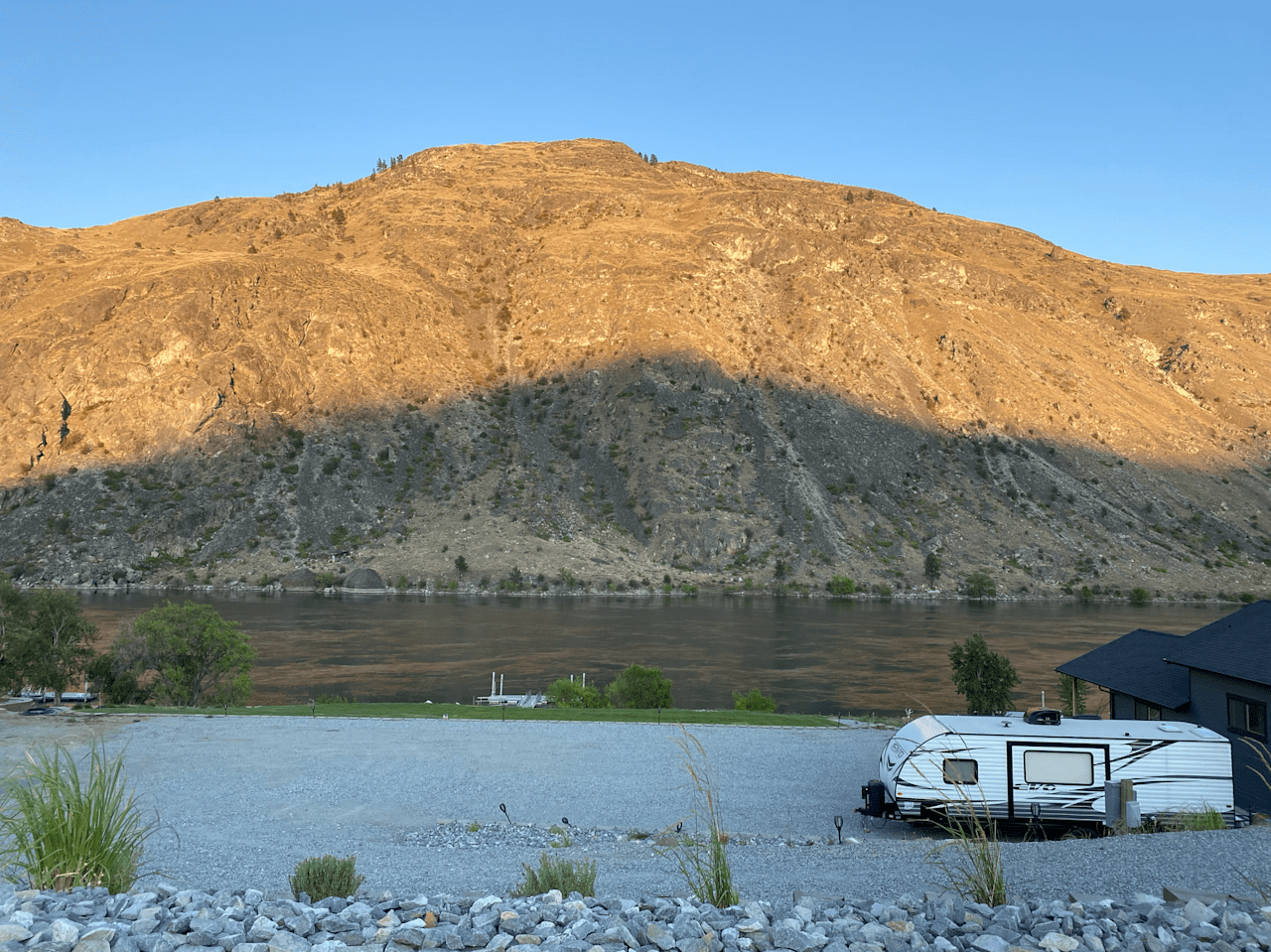 View of the trailer pad & river.