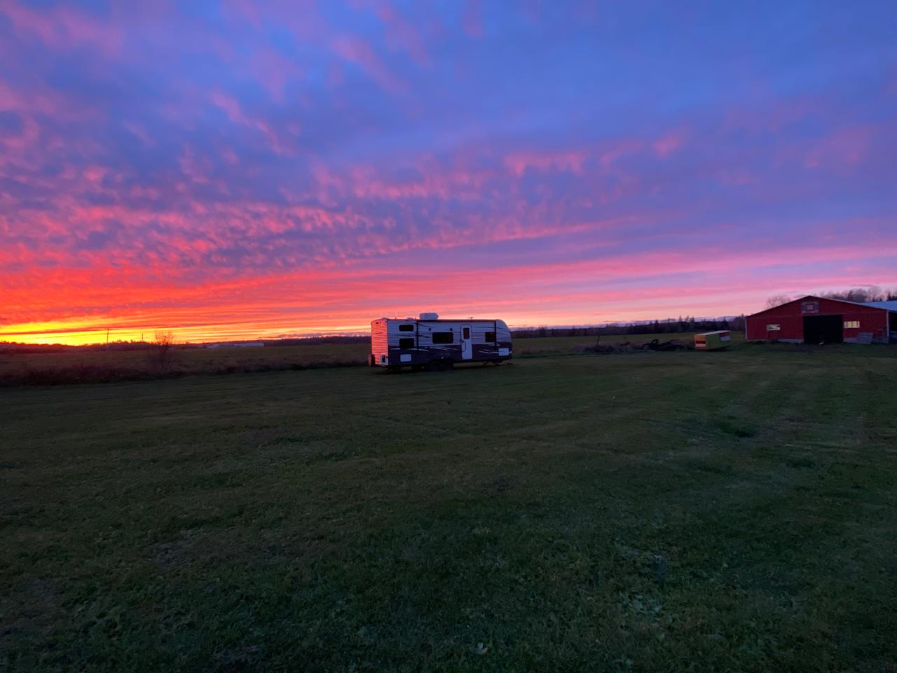 A nice parking spot on the grass.  A great option as long as the ground is solid at the time of your booking.