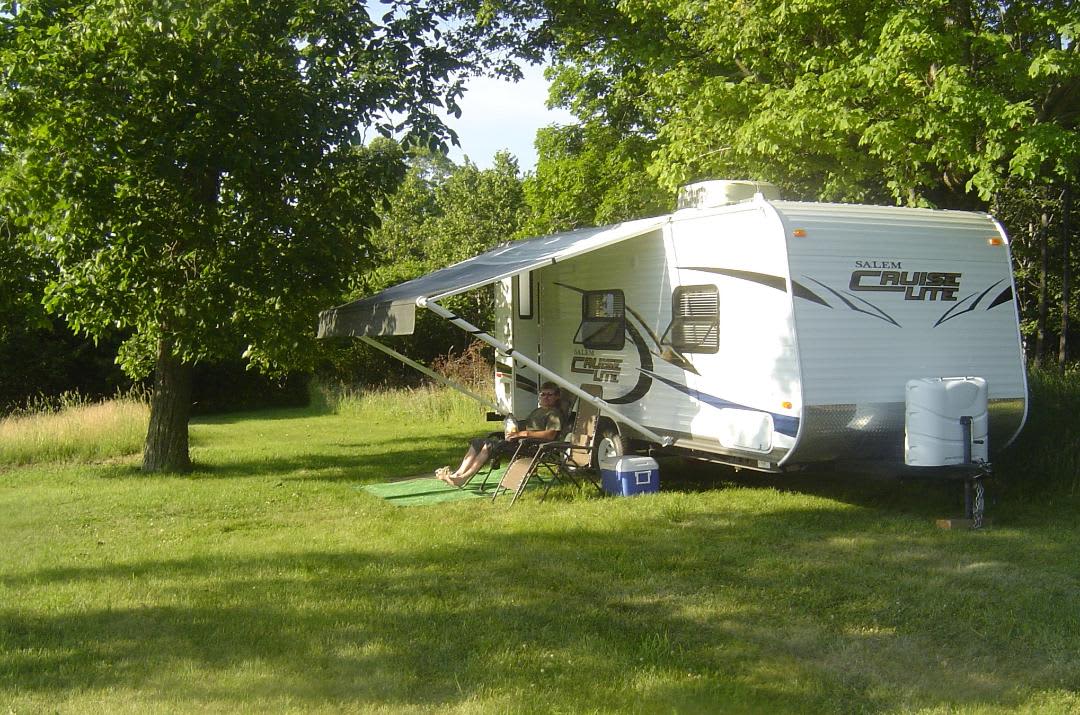 Campsite #2 next to hickory tree