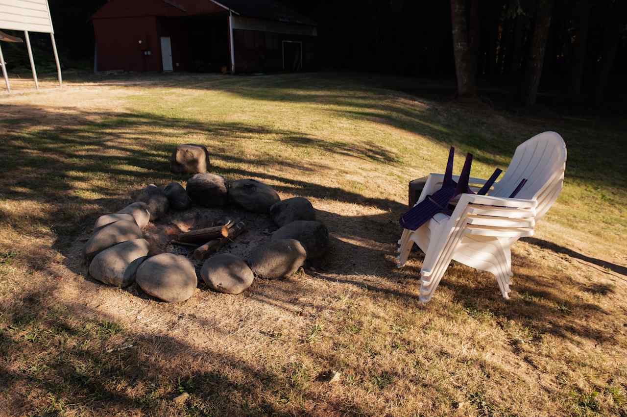 Fire ring and chairs for those nighttime storytellers