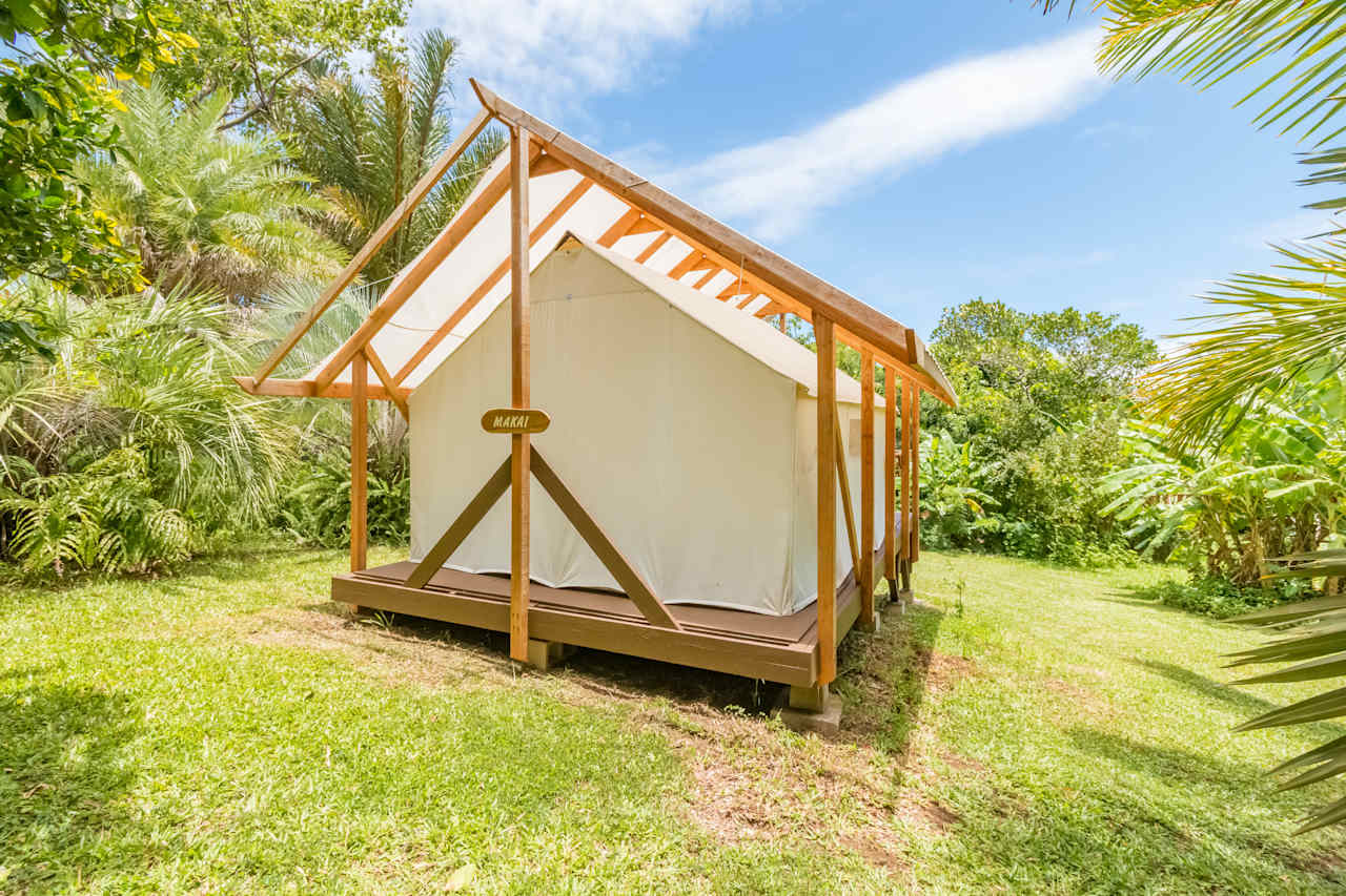 Back entrance to Makai Tent