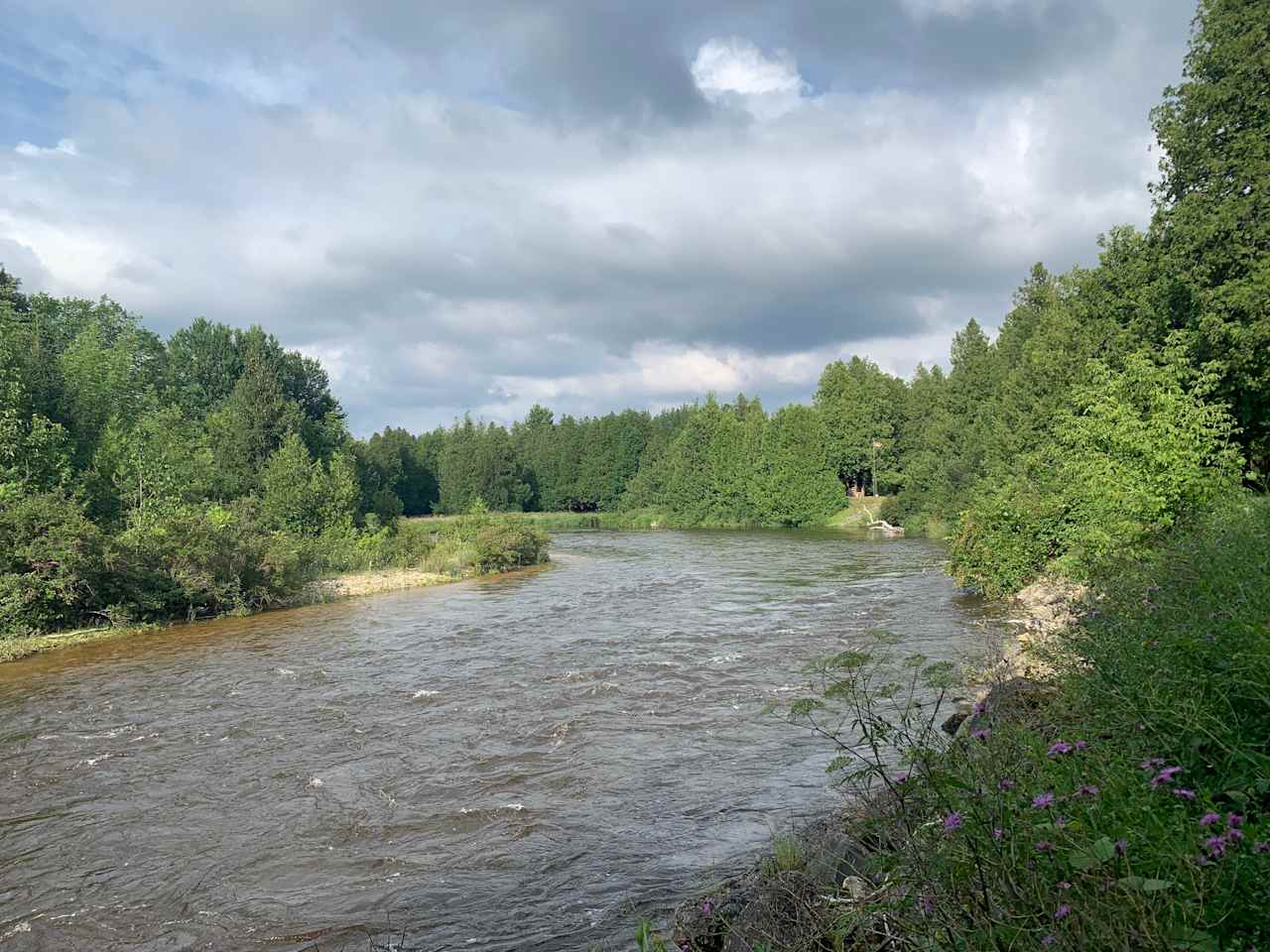 Camp along the banks of the Saugeen River