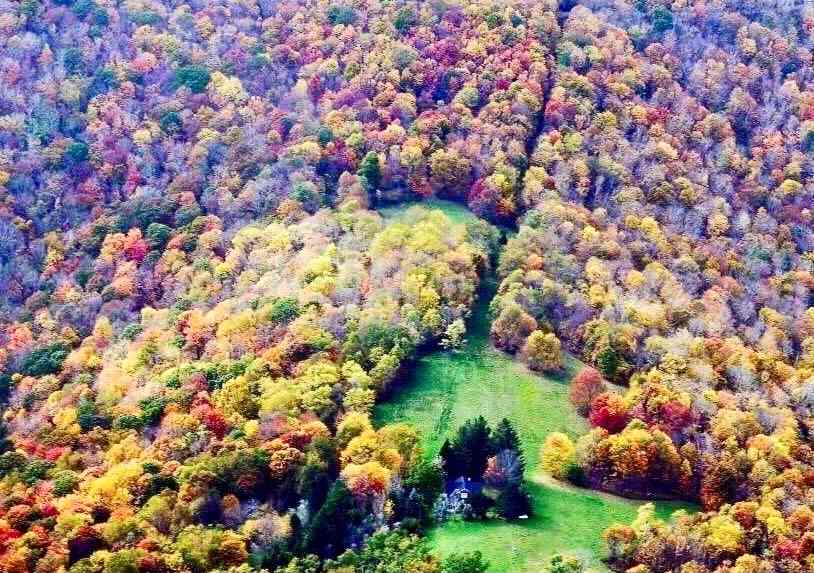 Baber Mountain Retreat from the air