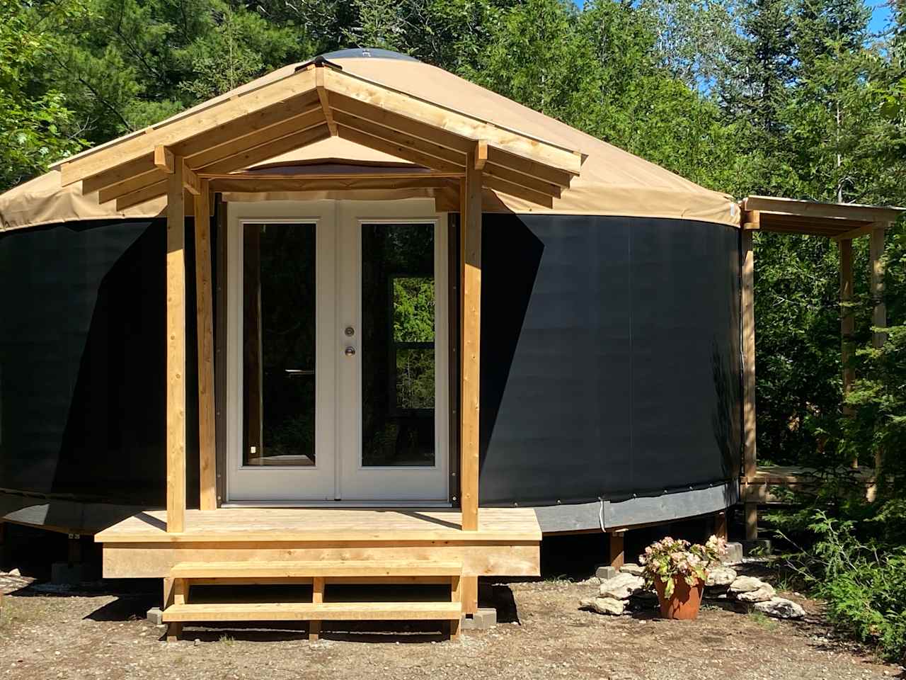 The Black Birch Yurt on the alvar.