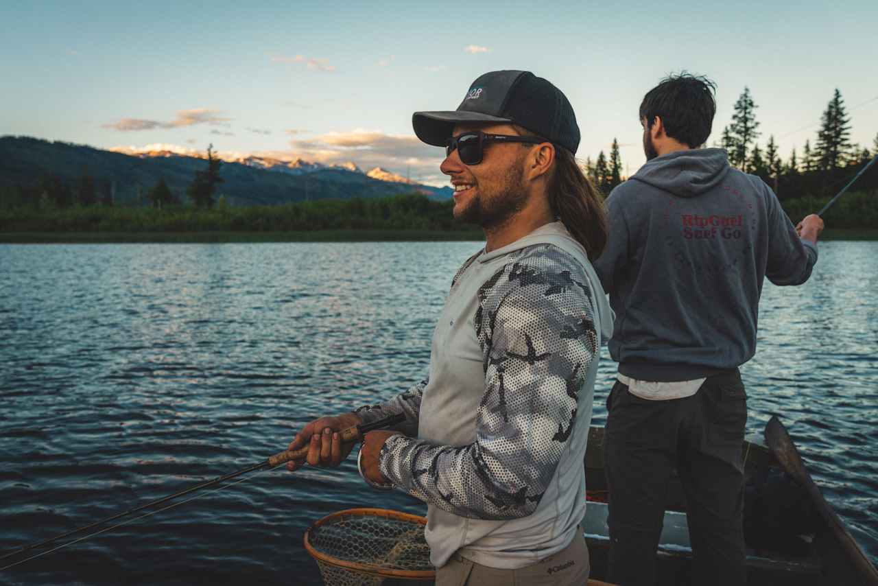 Flyfishing on a nearby lake. 