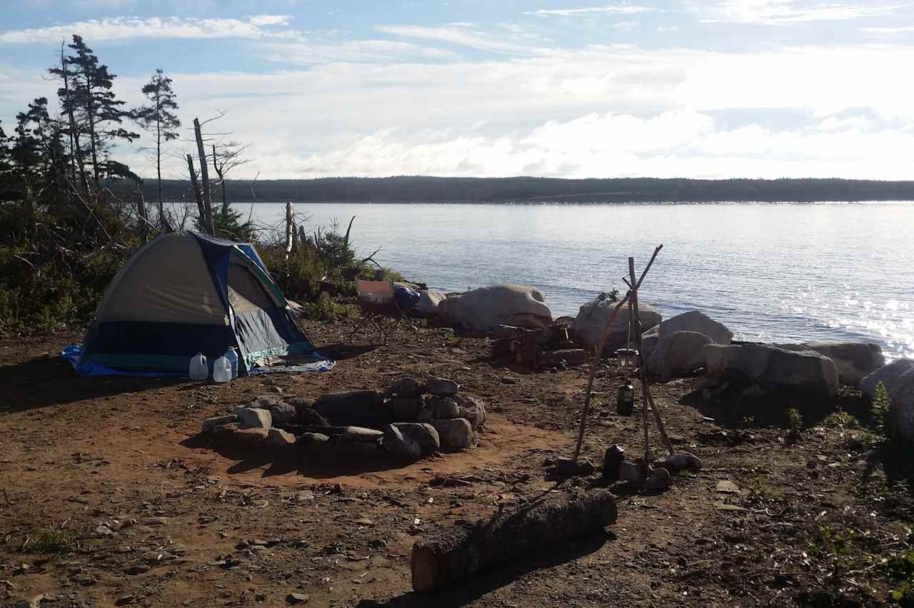 Tent set up & fire pit area.