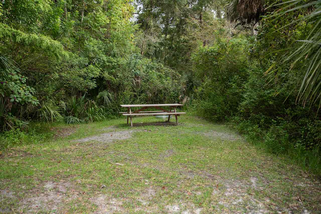 Secluded tent camping