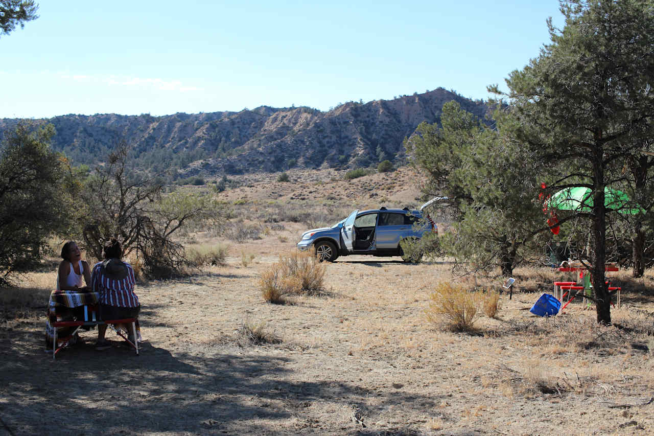 Tent site- view of both tables and the mtns across in the los padres. 