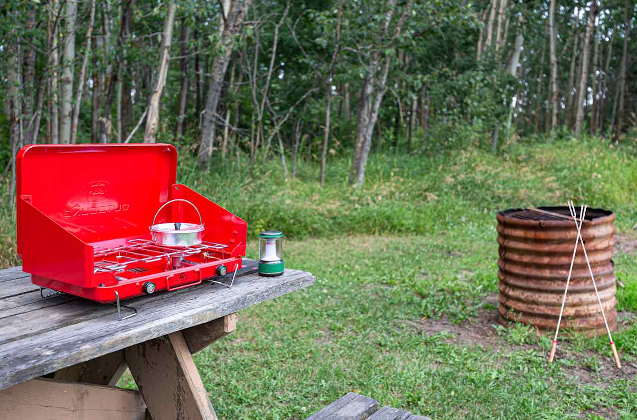 Eating at the campsite