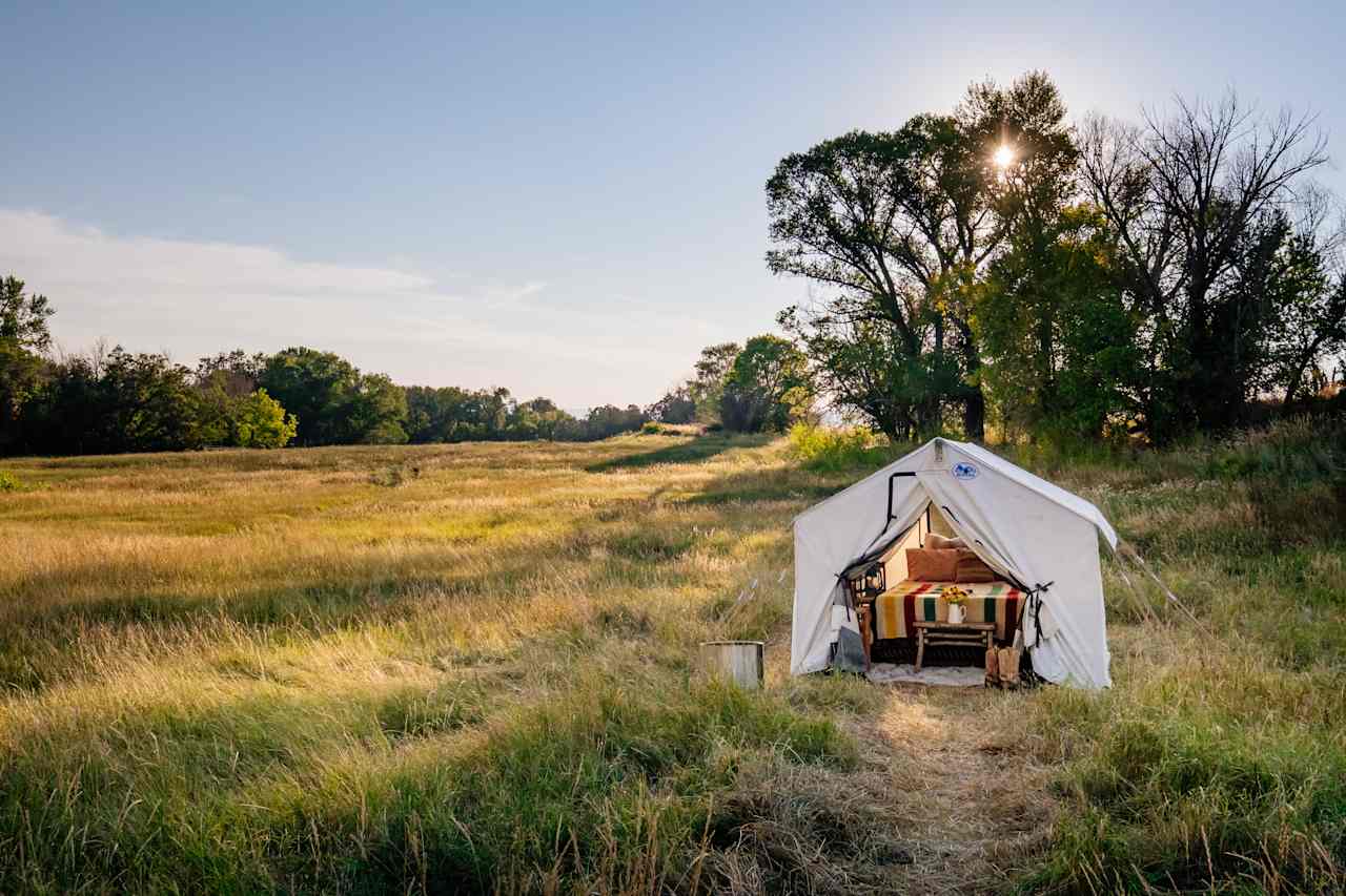 Glamping tent exterior