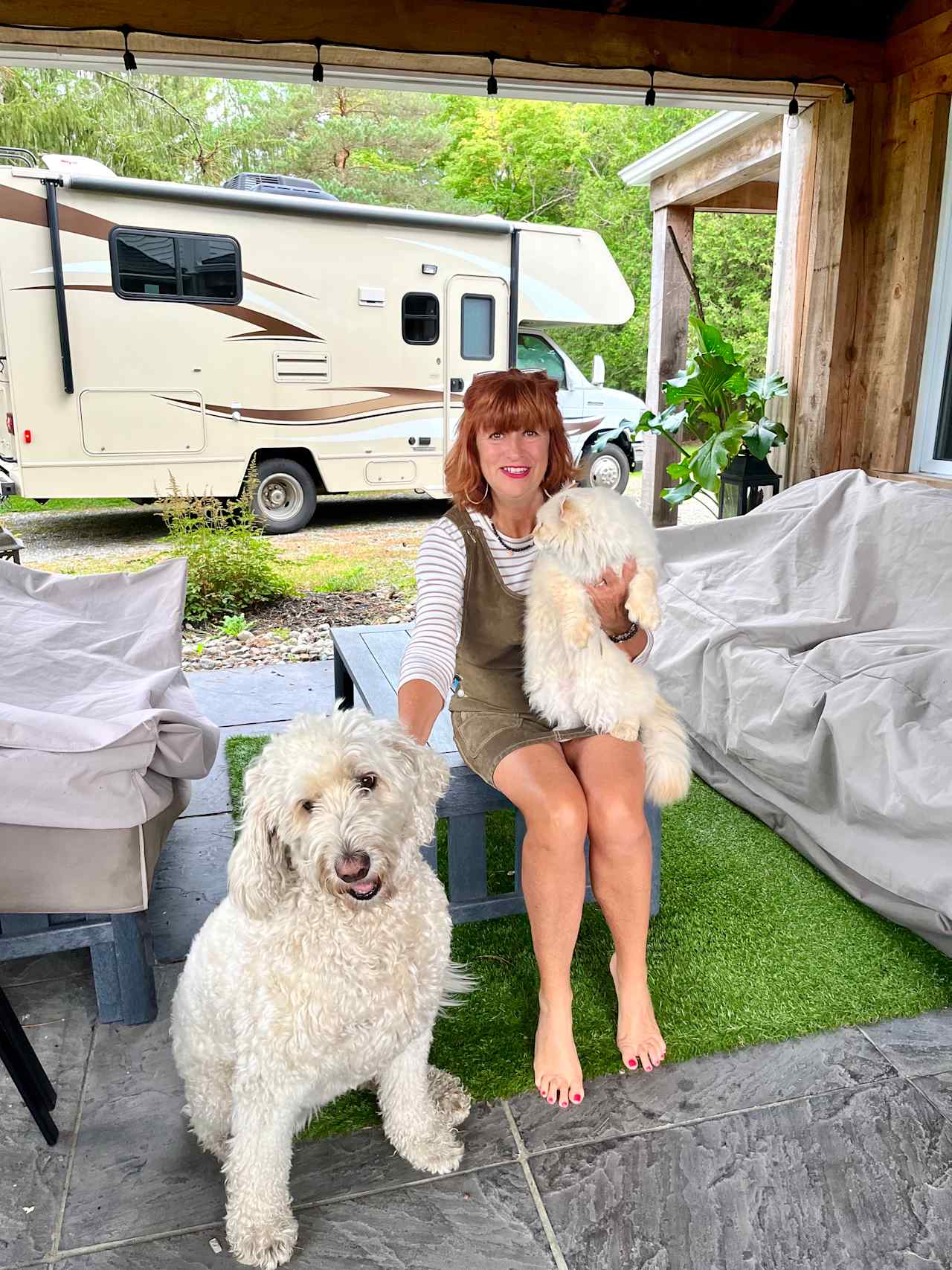 Owner and her pets