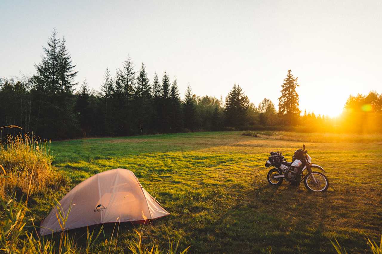 Sunset in camp. 