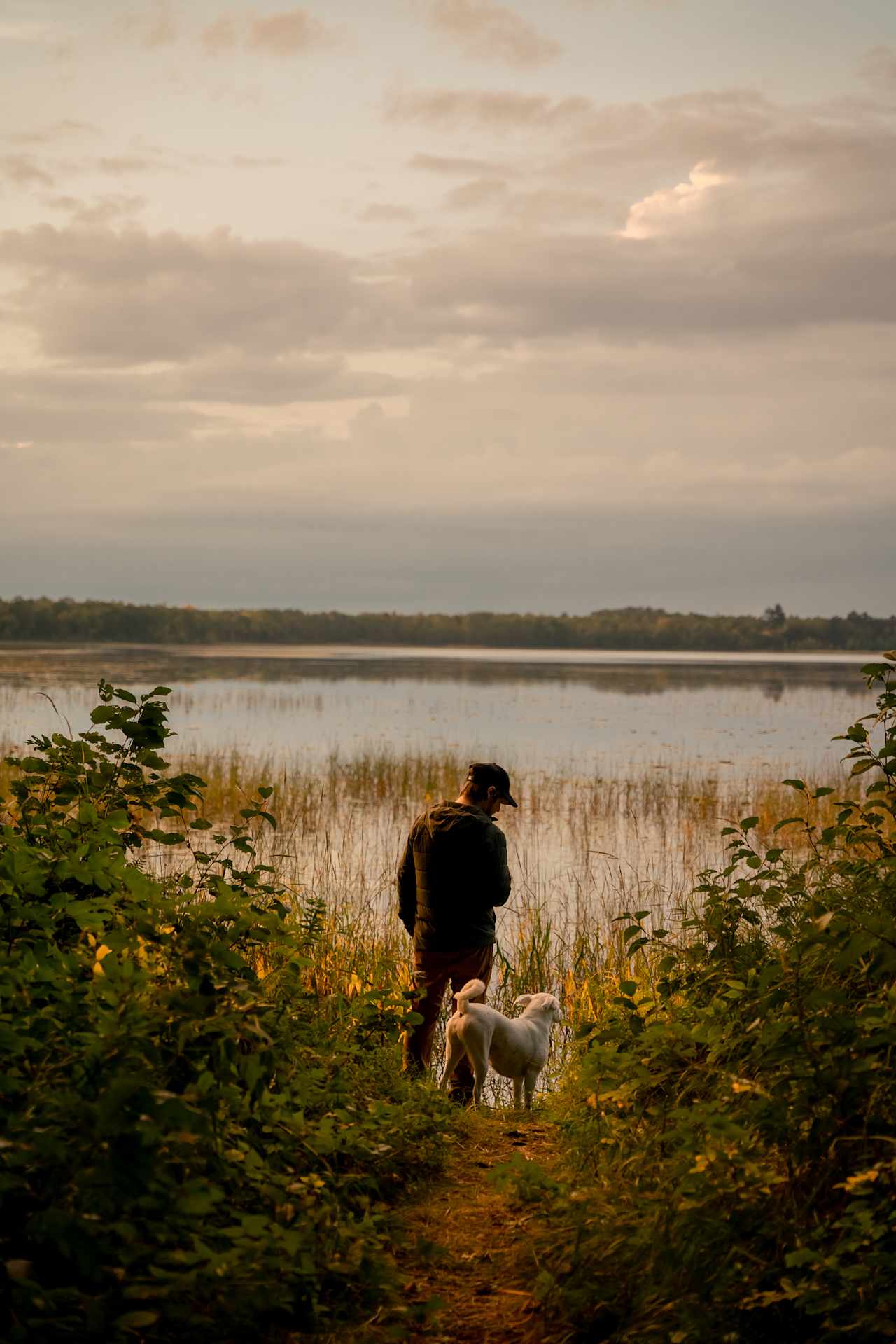 Enjoying a few quiet moments at the edge of the lake.