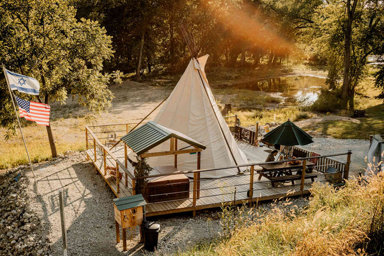 The tent along from above