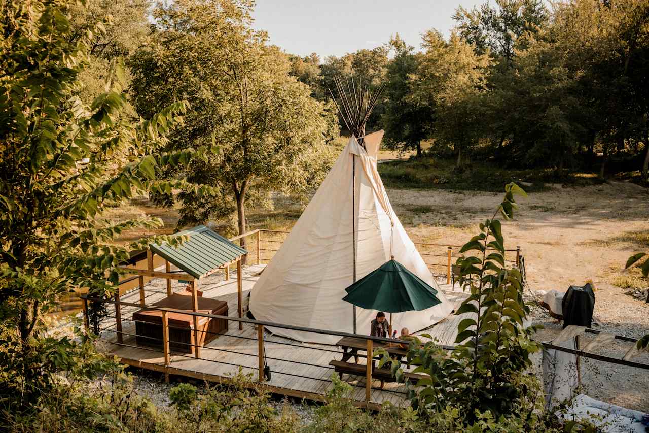 tent site from above