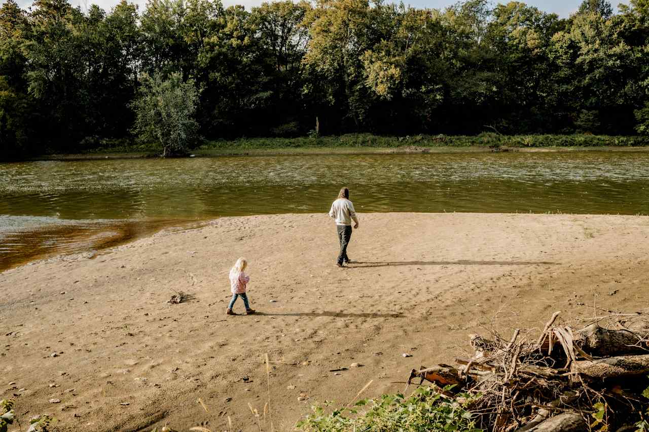 walking by the river 